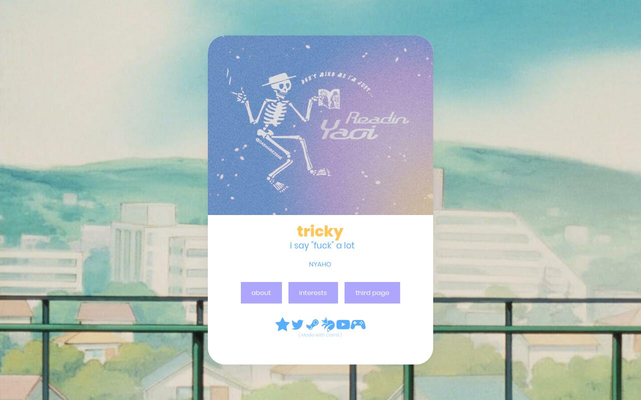 Carrd profile picture for @tricky
